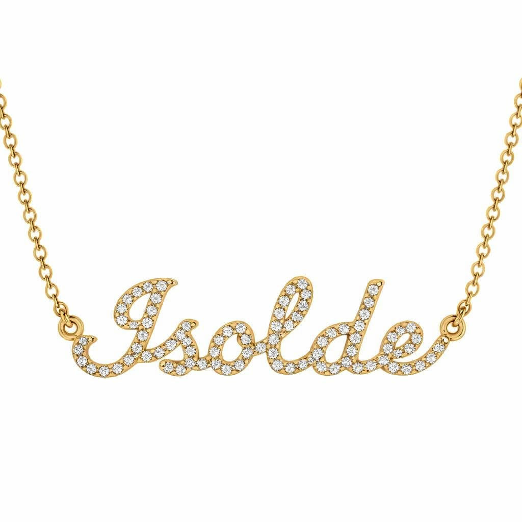 Diamond Gold Name Necklace - Isolde
