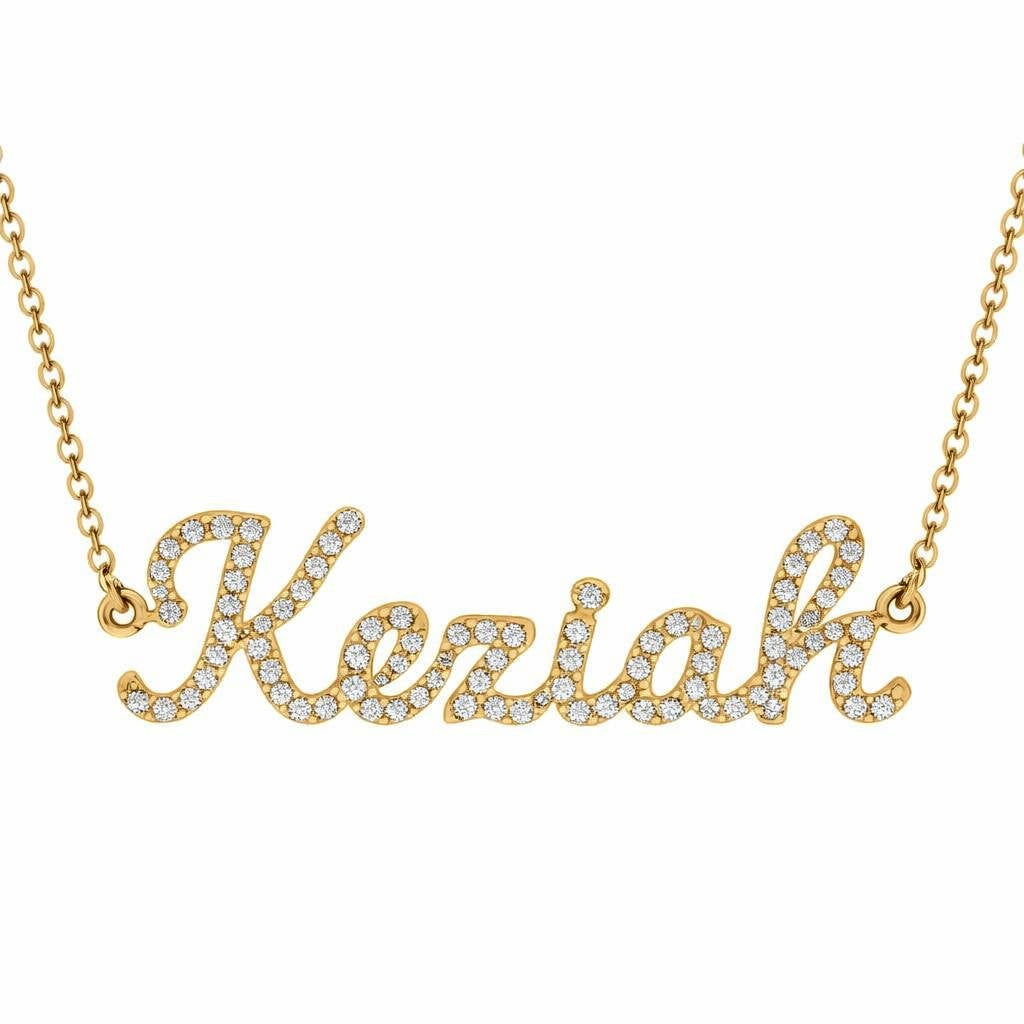 Diamond Gold Name Necklace - Keziah