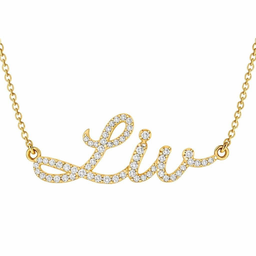 Diamond Gold Name Necklace - Liv