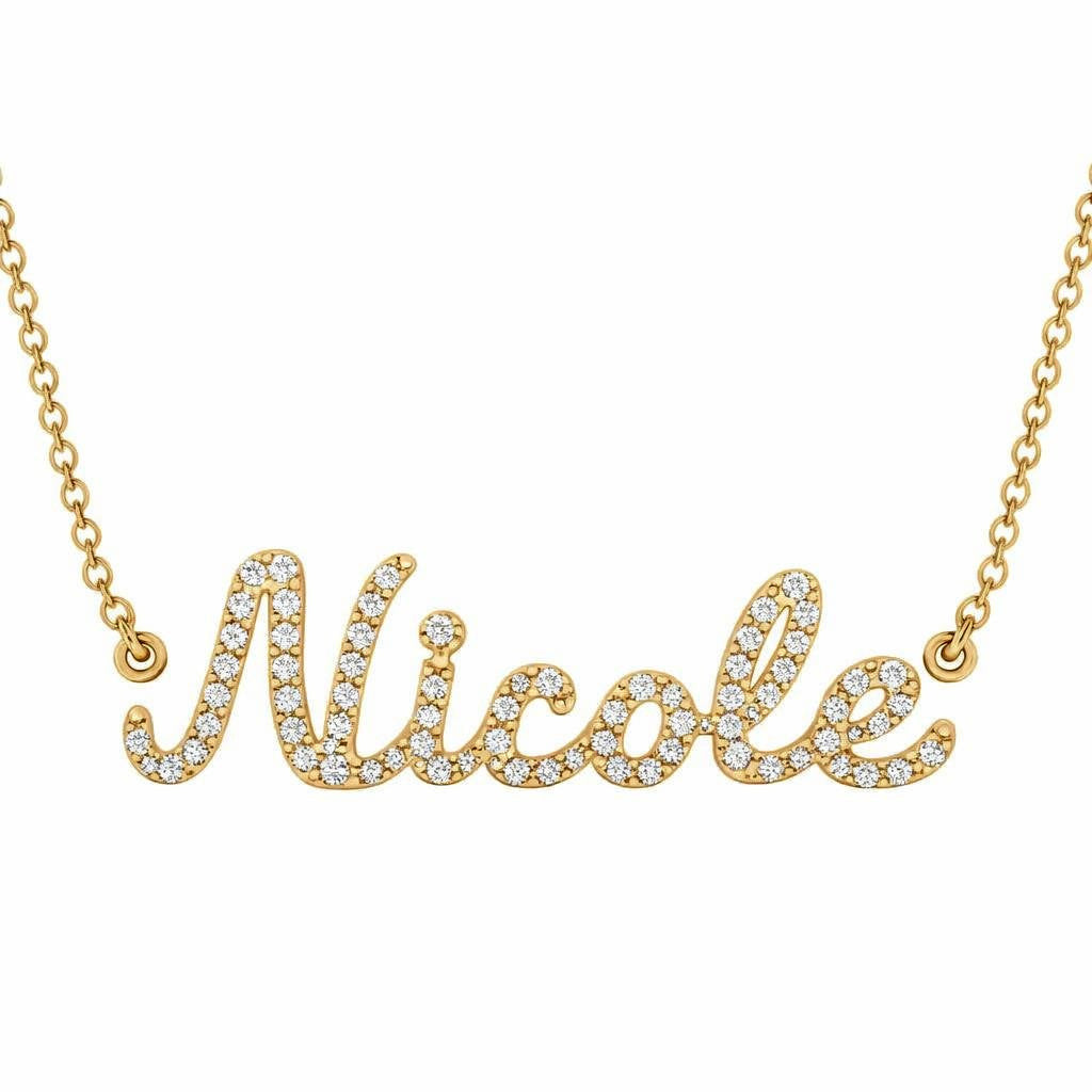 Diamond Gold Name Necklace - Nicole