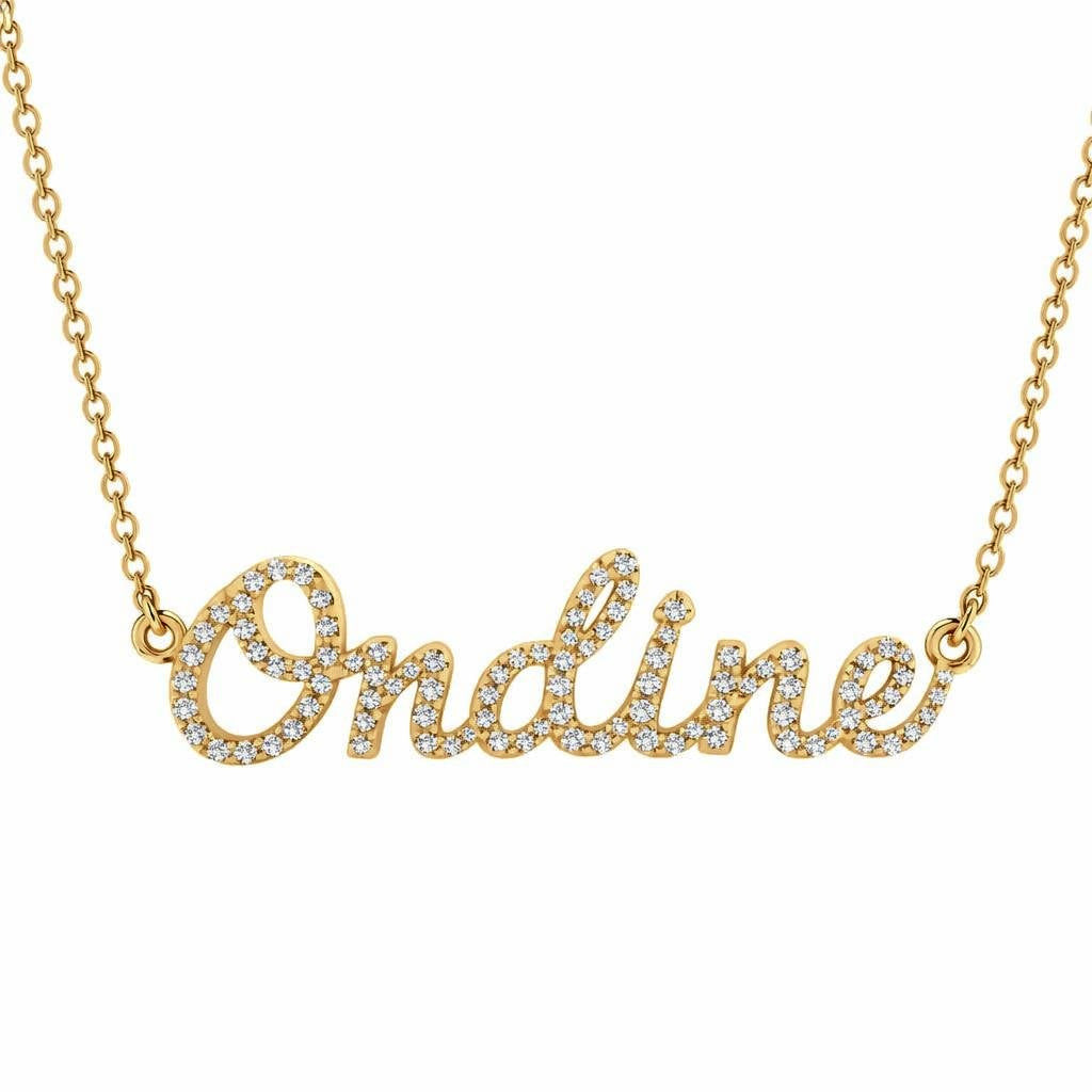 Diamond Gold Name Necklace - Ondine