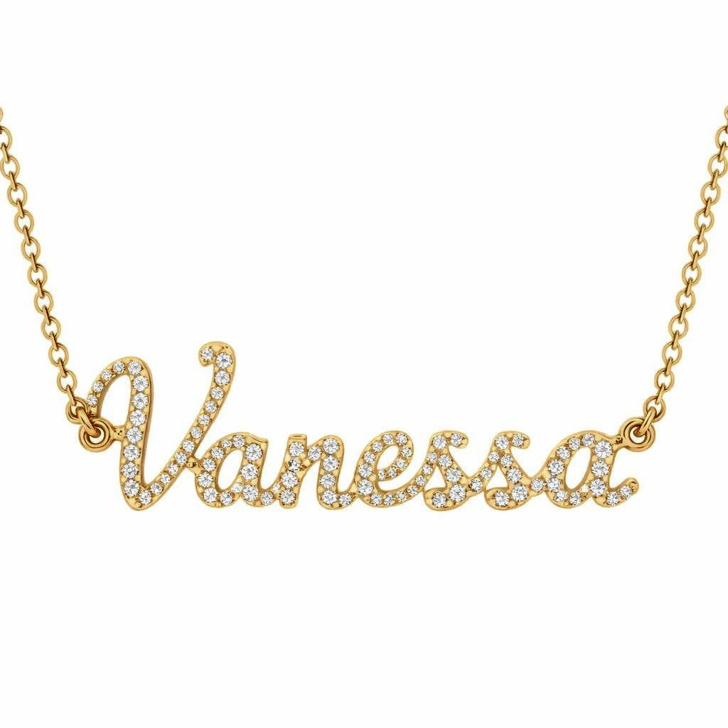 Diamond Gold Name Necklace - Vanessa