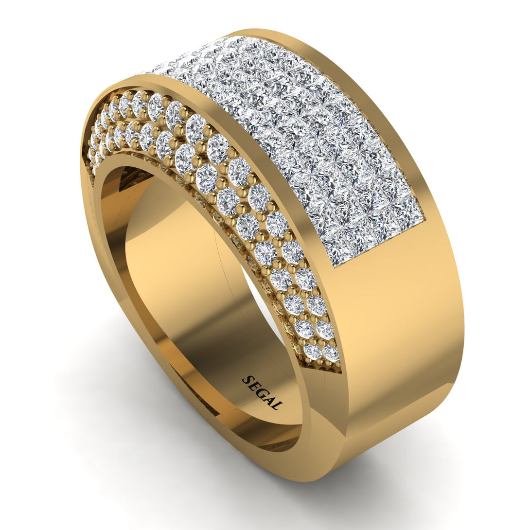 Diamond Cluster Wide Fancy Wedding Band - Kyla No. 1