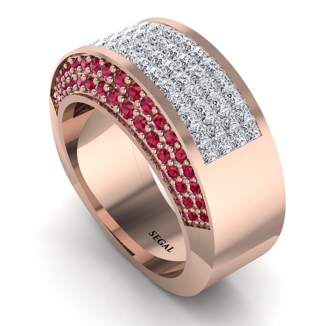 Diamond Cluster Wide Fancy Wedding Band - Kyla No. 47