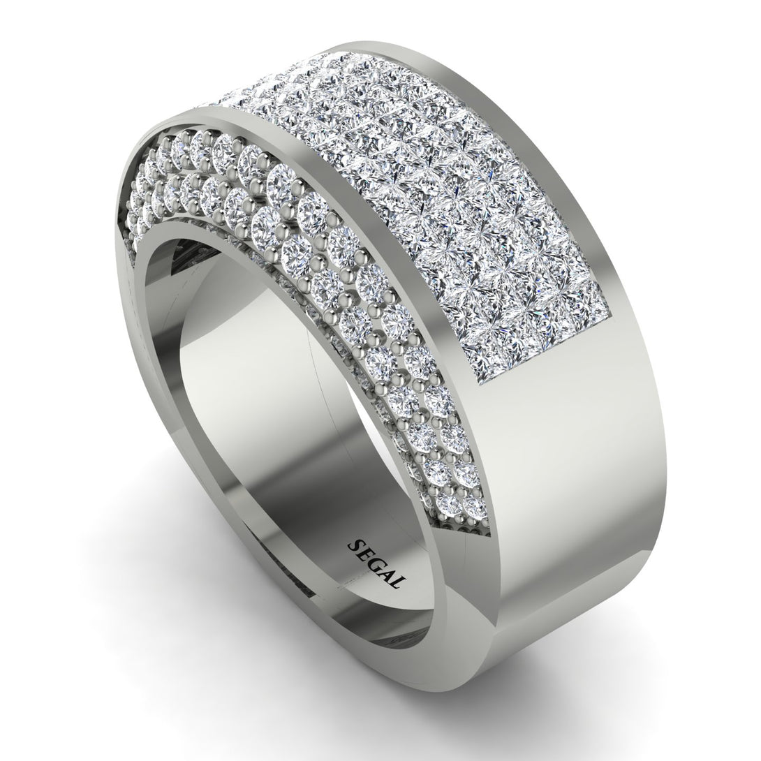 Diamond Cluster Wide Fancy Wedding Band - Kyla No. 3