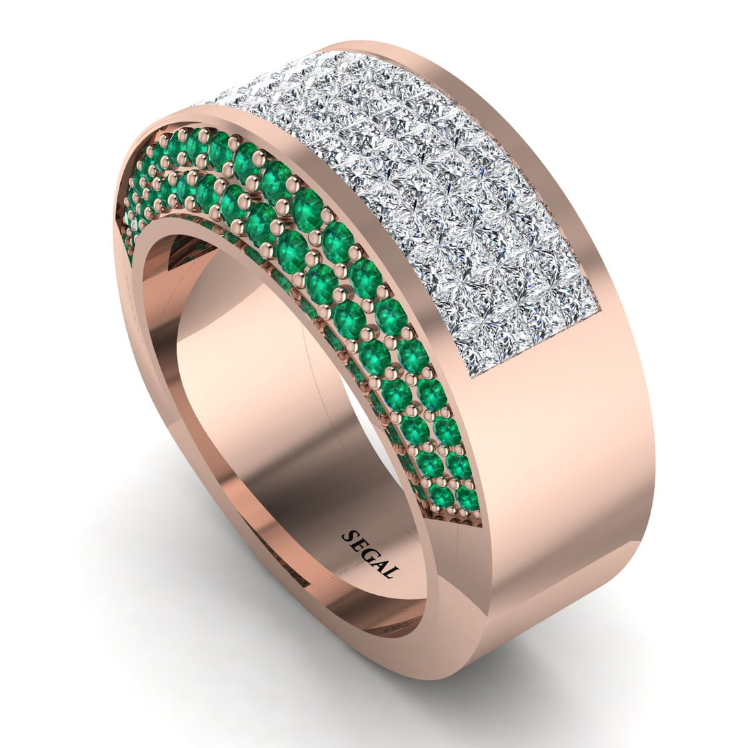 Diamond Cluster Wide Fancy Wedding Band - Kyla No. 17