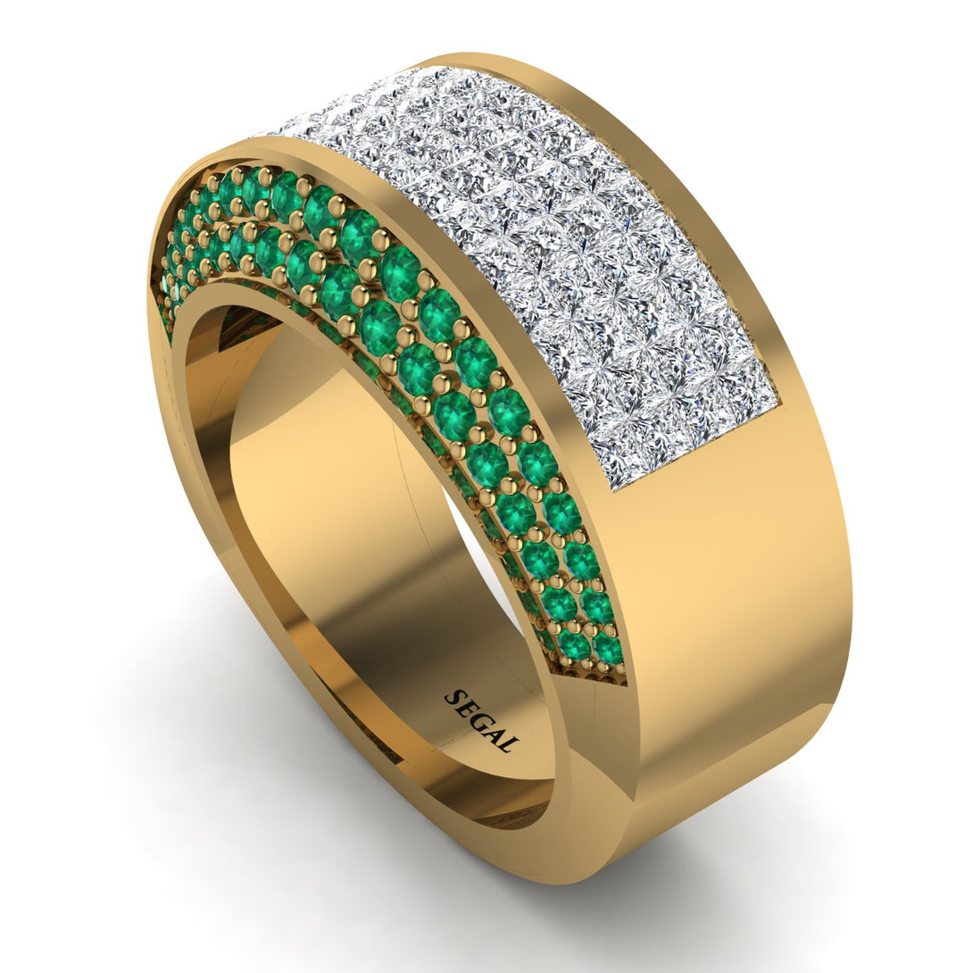 Diamond Cluster Wide Fancy Wedding Band - Kyla No. 16