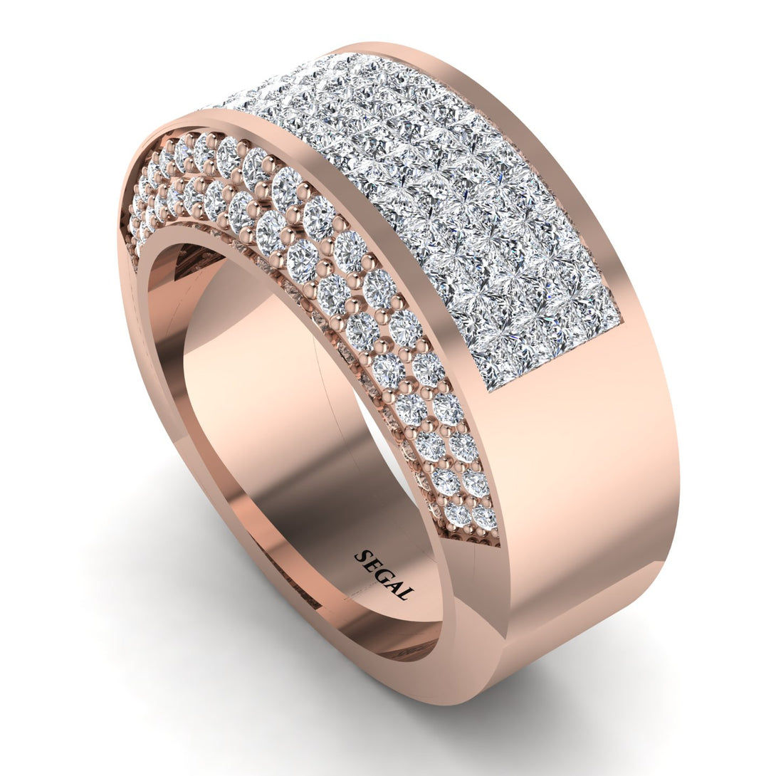 Diamond Cluster Wide Fancy Wedding Band - Kyla No. 2