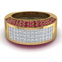 Diamond Cluster Wide Fancy Wedding Band - Kyla No. 46 image 1