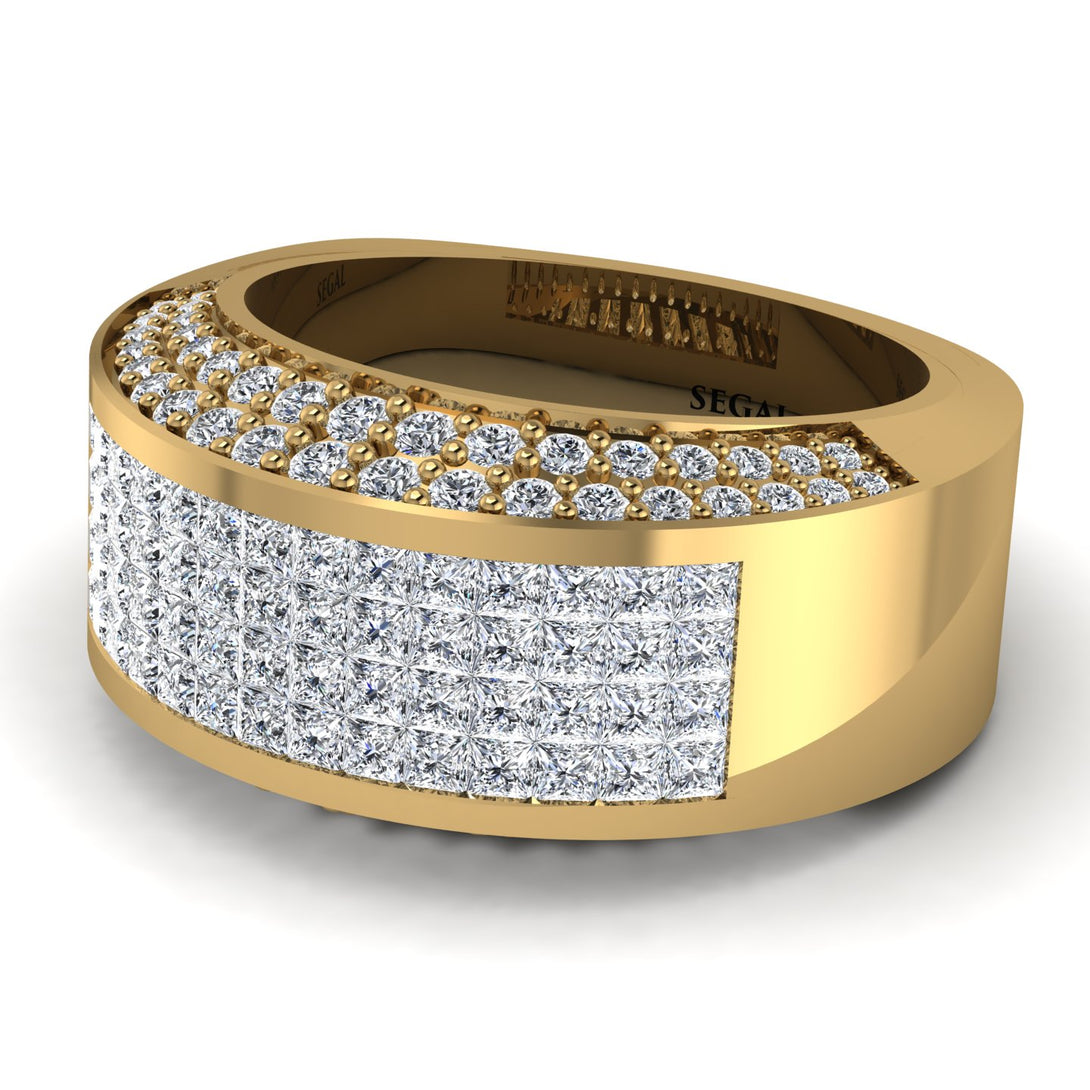 Diamond Cluster Wide Fancy Wedding Band - Kyla No. 1