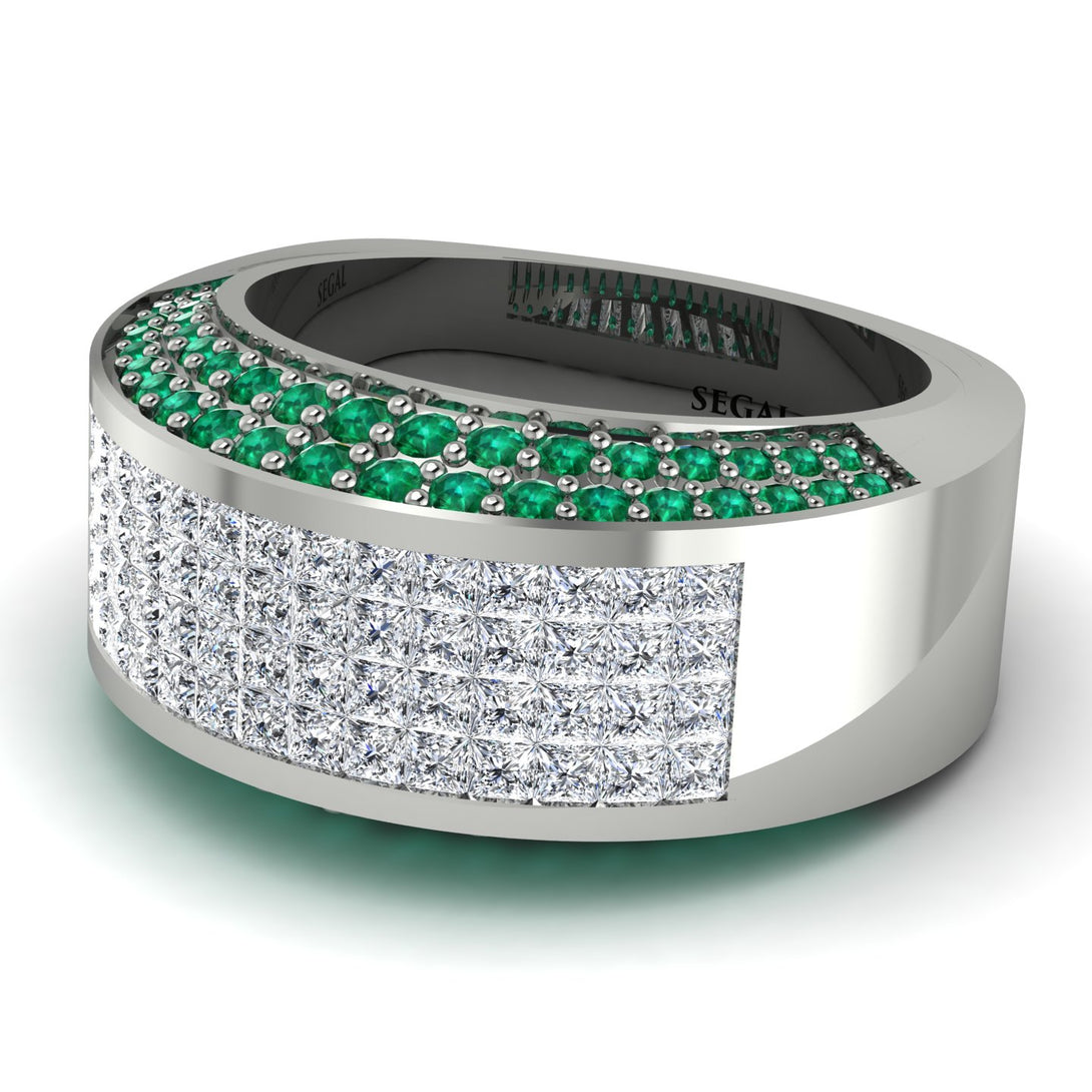 Diamond Cluster Wide Fancy Wedding Band - Kyla No. 18