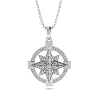 Diamond-Encrusted Compass Charm Necklace - Celeste No. 3 image 1
