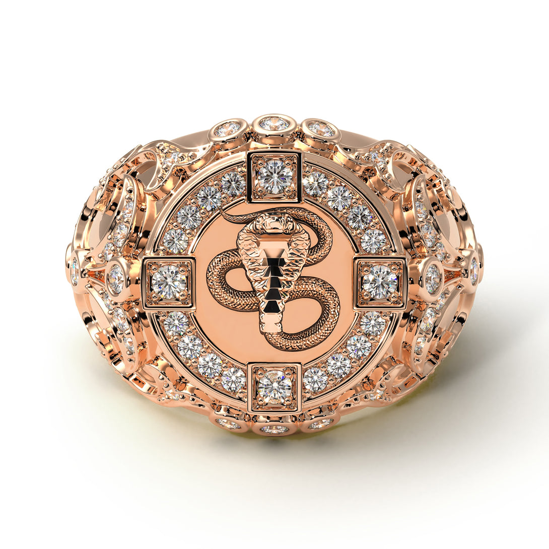 Diamond Cobra Gold Men's Fashion Ring - Waylon No. 2