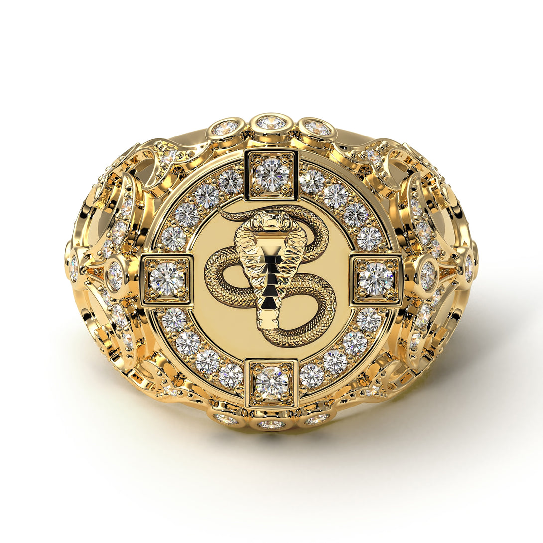 Diamond Cobra Gold Men's Fashion Ring - Waylon No. 1