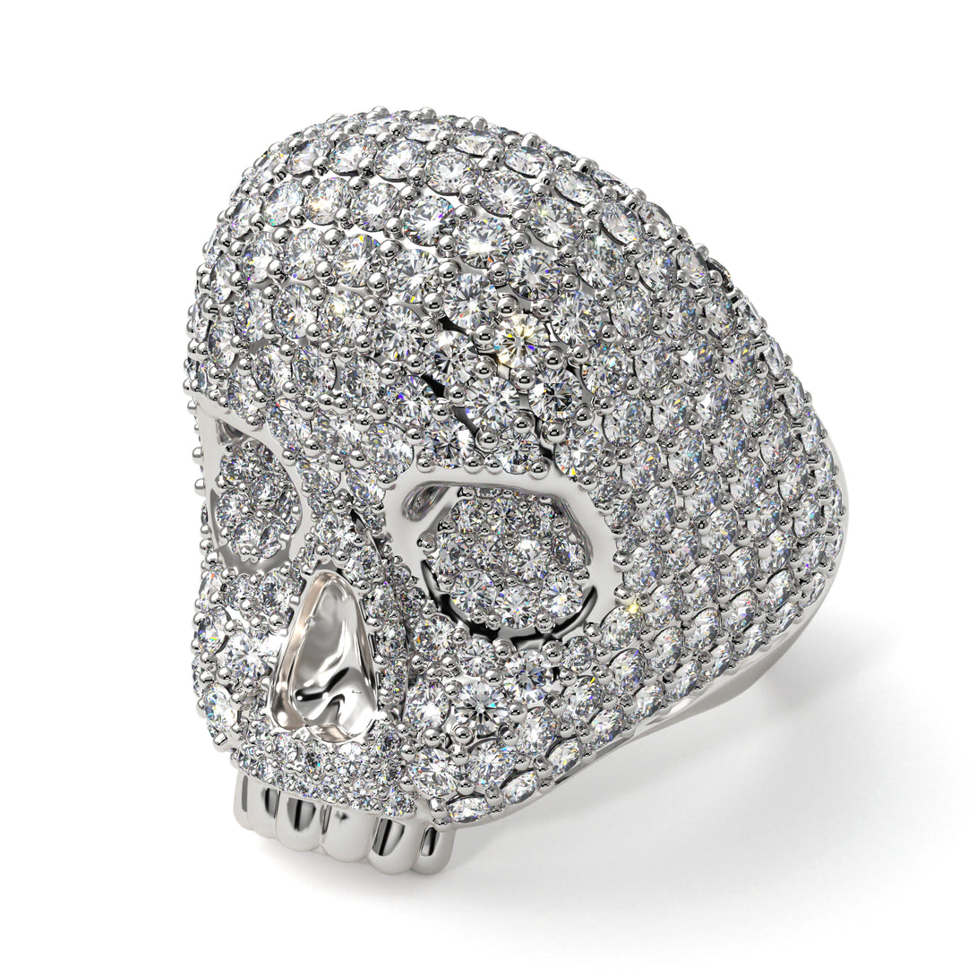 Diamond-Encrusted Skull Men's Fashion Ring - Jules No. 3