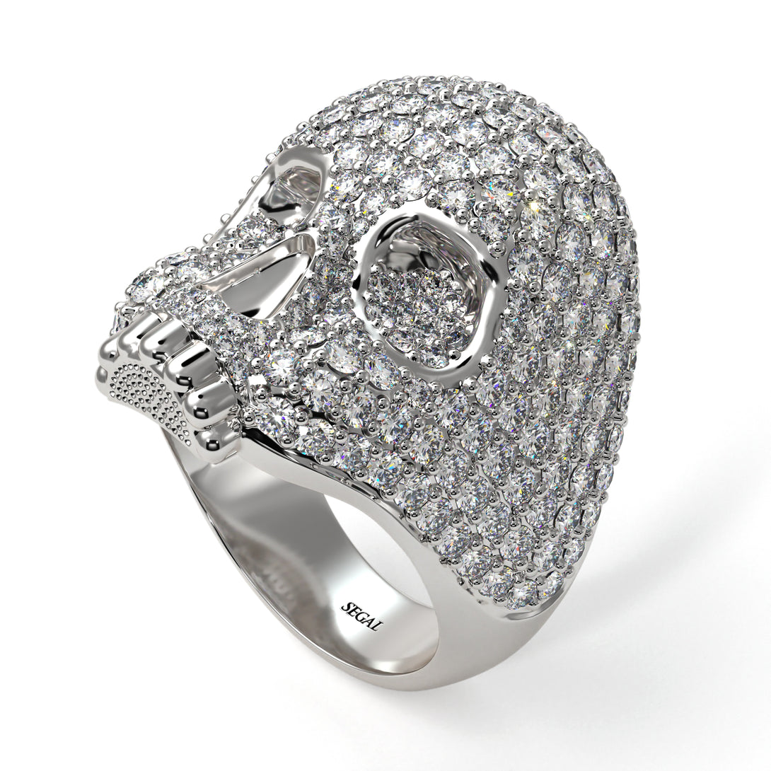 Diamond-Encrusted Skull Men's Fashion Ring - Jules No. 3