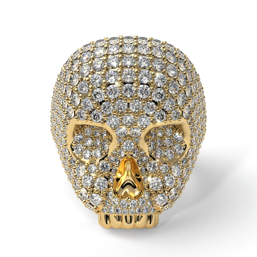 Diamond-Encrusted Skull Men's Fashion Ring - Jules No. 1