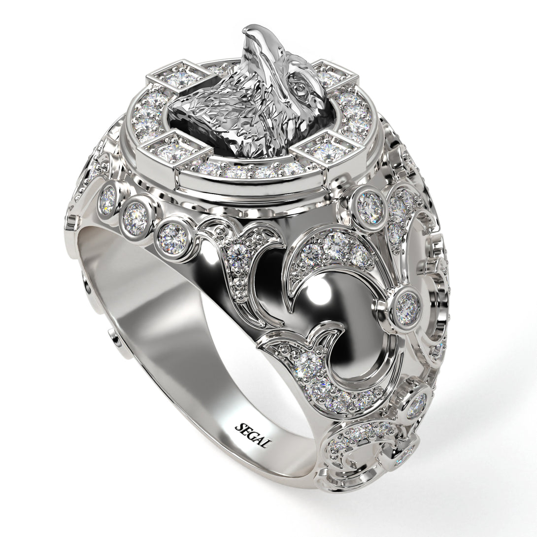 Diamond Majestic Eagle Men’s Fashion Ring - Caleb No. 3