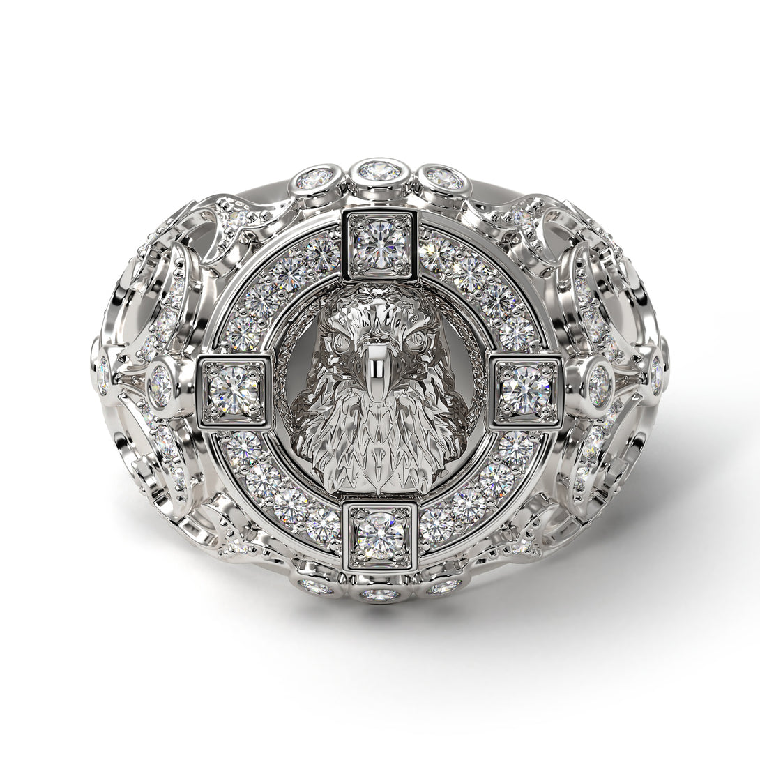 Diamond Majestic Eagle Men’s Fashion Ring - Caleb No. 3