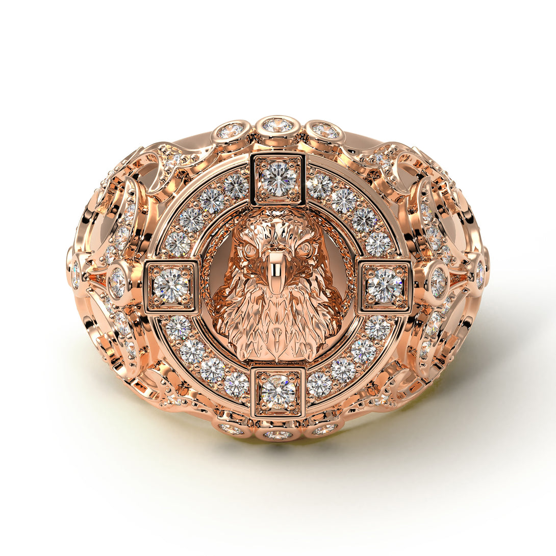 Diamond Majestic Eagle Men’s Fashion Ring - Caleb No. 2