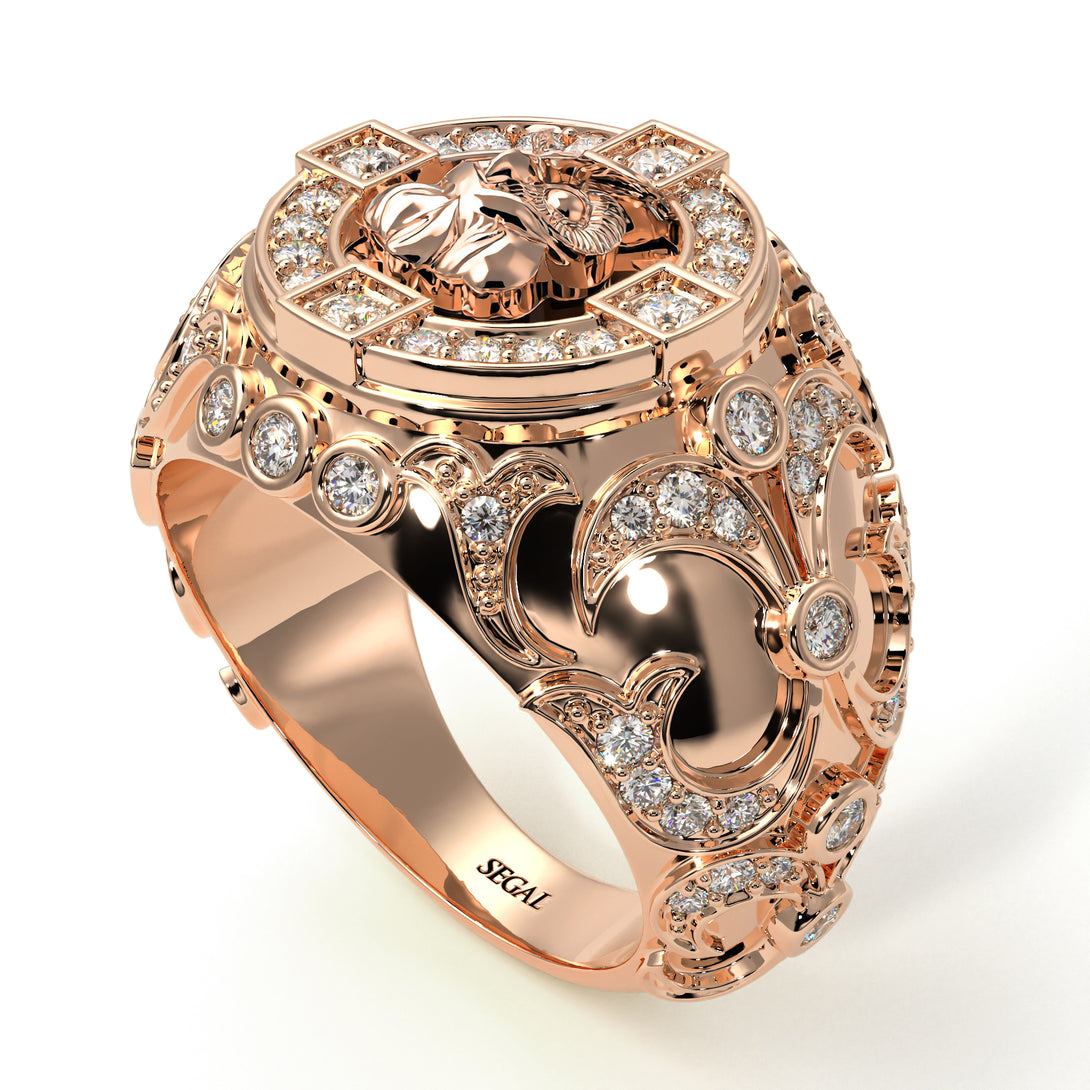 Diamond Owl Gold Men's Fashion Ring - Adrian No. 2