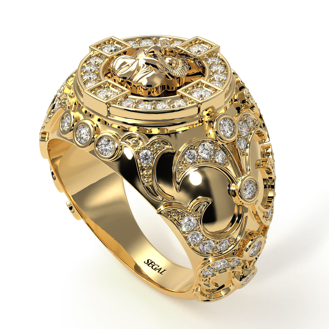Diamond Owl Gold Men's Fashion Ring - Adrian No. 1
