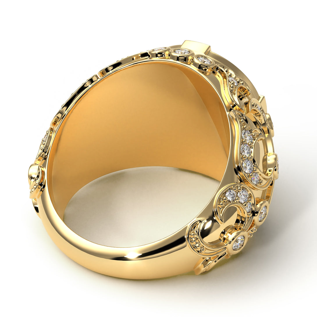 Diamond Owl Gold Men's Fashion Ring - Adrian No. 1
