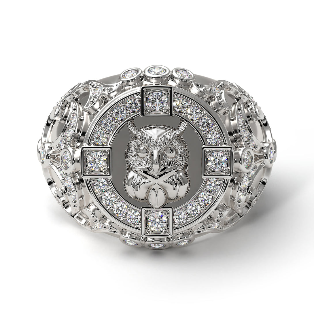 Diamond Owl Gold Men's Fashion Ring - Adrian No. 3