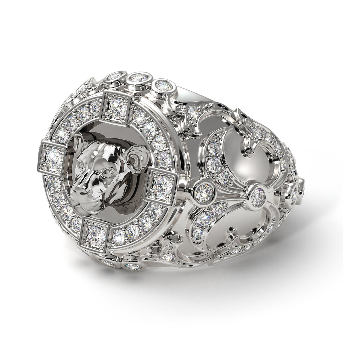 Diamond Puma Gold Men's Fashion Ring - Santiago No. 3