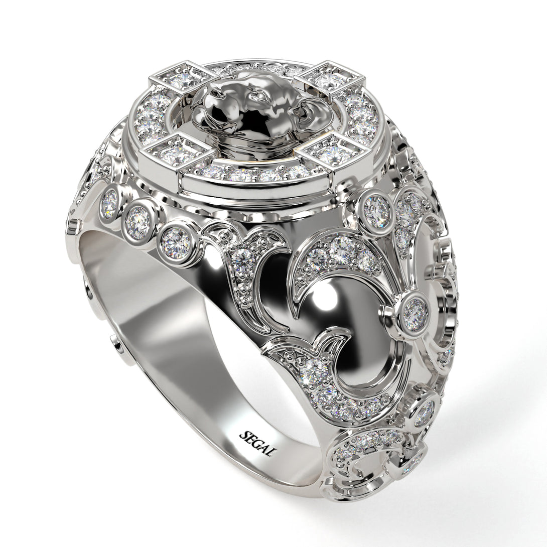 Diamond Puma Gold Men's Fashion Ring - Santiago No. 3