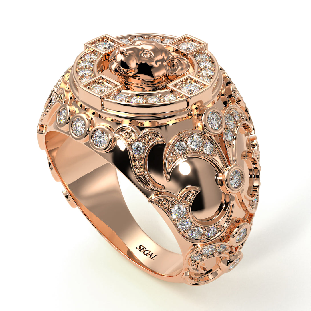 Diamond Puma Gold Men's Fashion Ring - Santiago No. 2