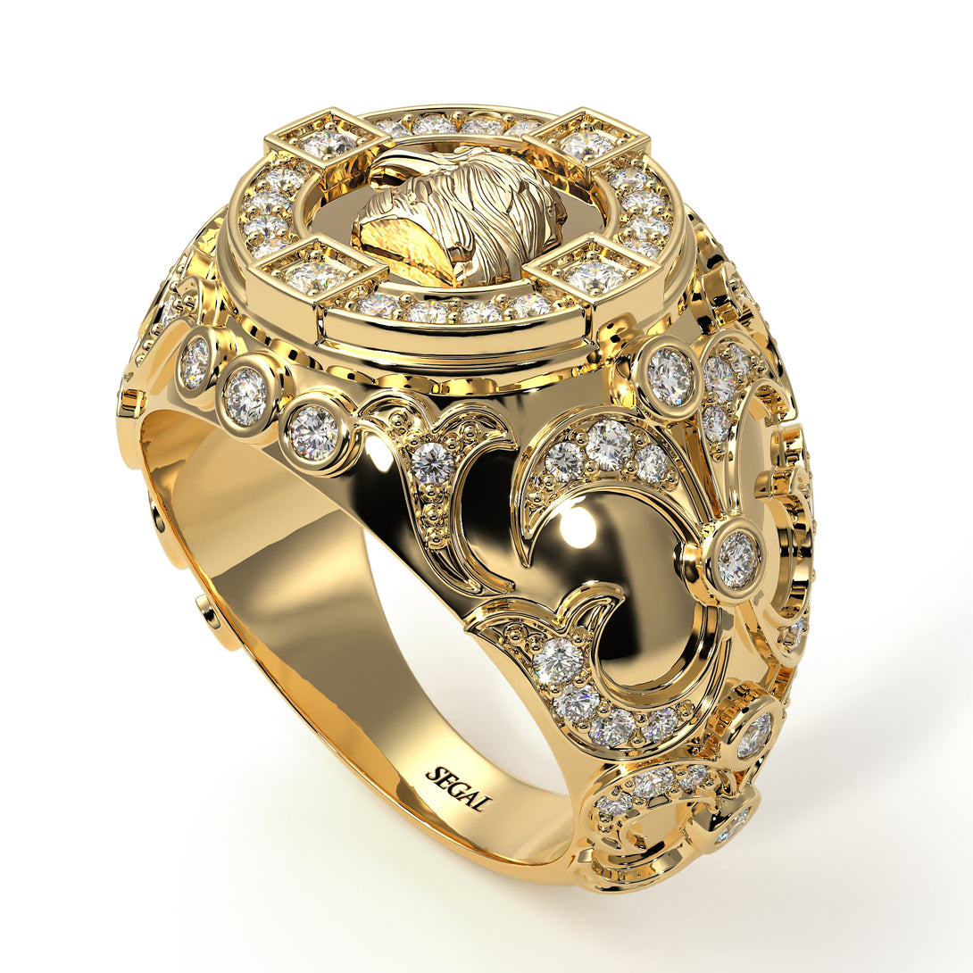 Diamond Raven Gold Men's Fashion Ring - Nolan No. 1