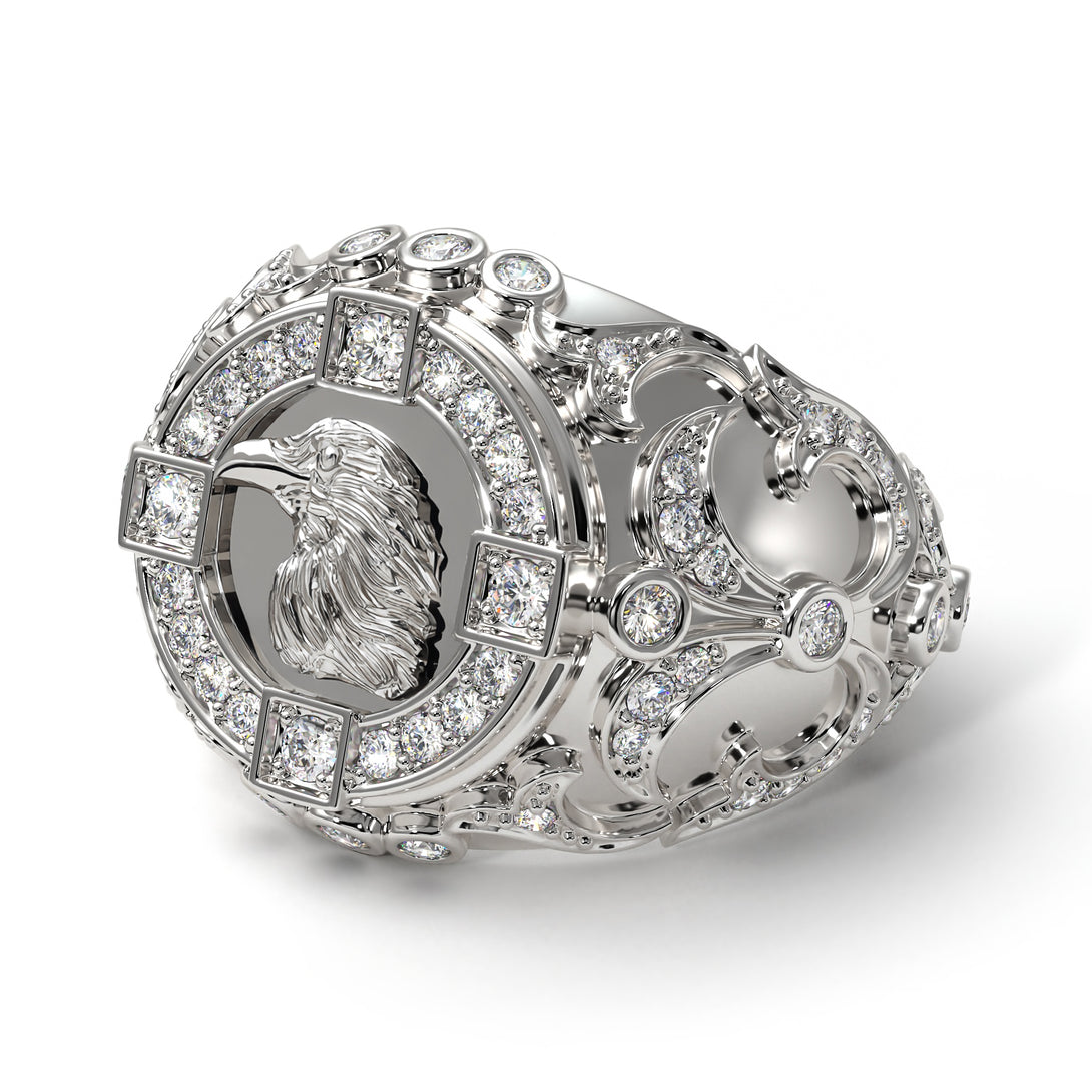 Diamond Raven Gold Men's Fashion Ring - Nolan No. 3