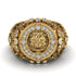 22K Diamond Royal Lion Men Signet Ring - Terry No. 1000