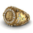 22K Diamond Royal Lion Men Signet Ring - Terry No. 1000
