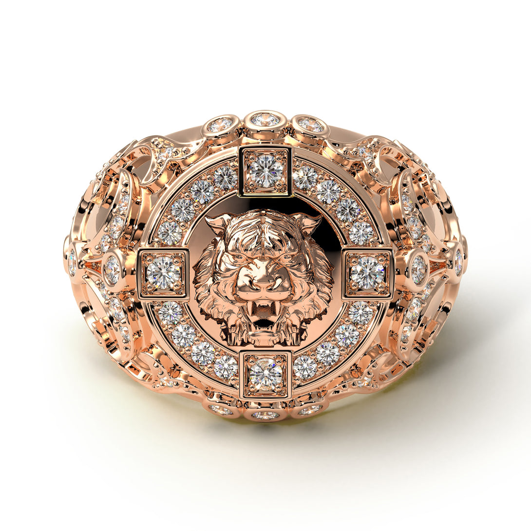 Diamond Tiger Gold Men's Fashion Ring - Landon No. 2