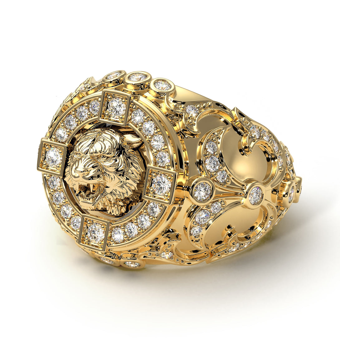 Diamond Tiger Gold Men's Fashion Ring - Landon No. 1