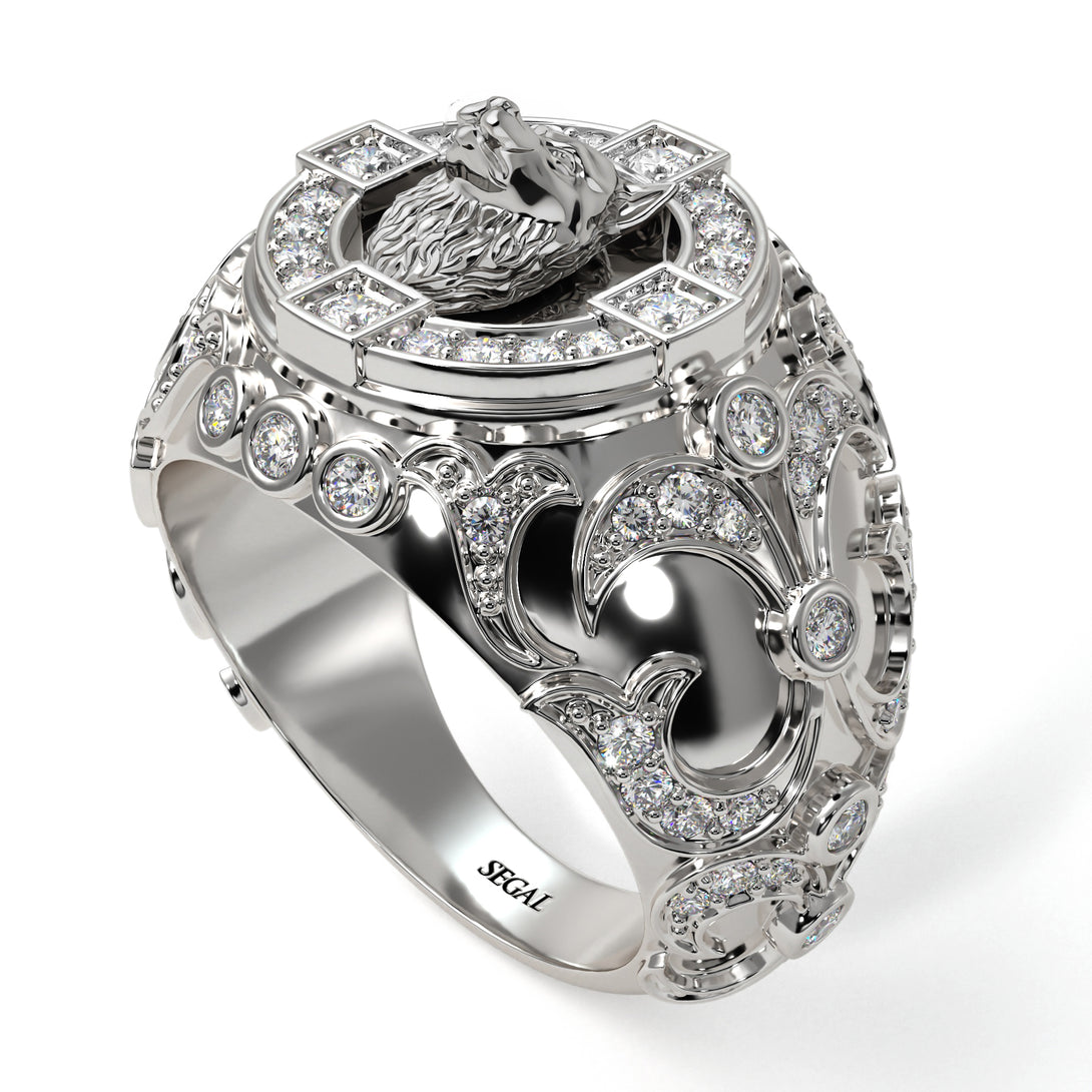 Diamond Wolf Gold Men's Fashion Ring - Eli No. 3