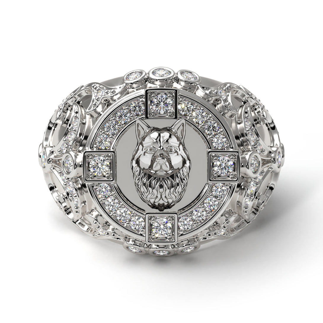 Diamond Wolf Gold Men's Fashion Ring - Eli No. 3