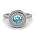 Double Halo Aquamarine Ring - Zoey No. 403