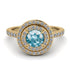 Double Halo Aquamarine Ring - Zoey No. 401