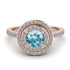 Double Halo Aquamarine Ring - Zoey No. 402