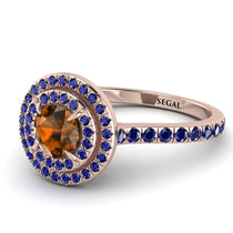 Double Halo Brown Diamond Ring - Zoey No. 1114 image 1