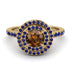 Double Halo Brown Diamond Ring - Zoey No. 1113 image 3
