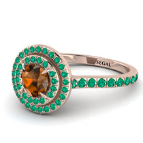 Double Halo Brown Diamond Ring - Zoey No. 1105 image 1