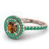 Double Halo Brown Diamond Ring - Zoey No. 1105 image 1