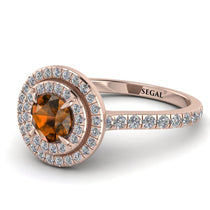 Double Halo Brown Diamond Ring - Zoey No. 1102 image 1