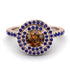 Double Halo Brown Diamond Ring - Zoey No. 1114 image 2