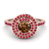 Double Halo Brown Diamond Ring - Zoey No. 1111