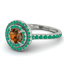 Double Halo Brown Diamond Ring - Zoey No. 1106 image 1